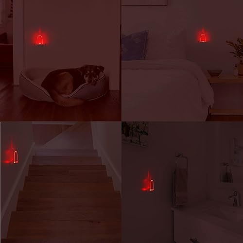 Miniatura 6 de Paquete de 4 lámparas de luz nocturna automática con sensor de atardecer a amanecer para dormitorio, enchufable, rojo