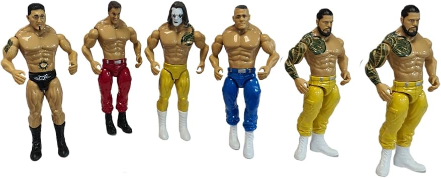YSAMAX Mini Wrestling Action Figures For Kids, Durable, Realistic Design With Moveable Joints, Endless Hours Of Fun And Imaginative Play, Gift For Kids, Random Figures, 6PCS