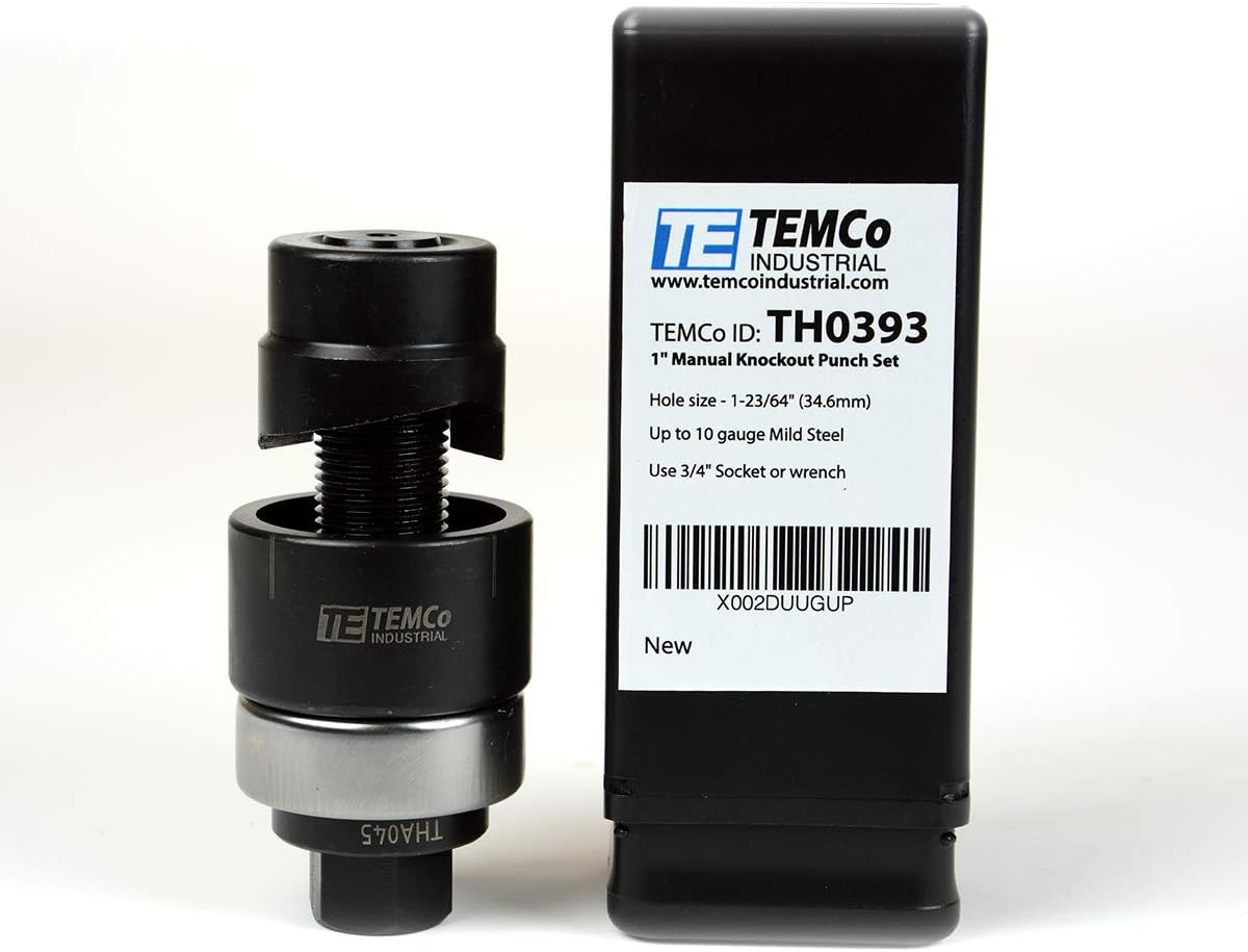 TEMCo TH03931″ Conduit Hole Size Knockout Punch Unit with Manual Draw