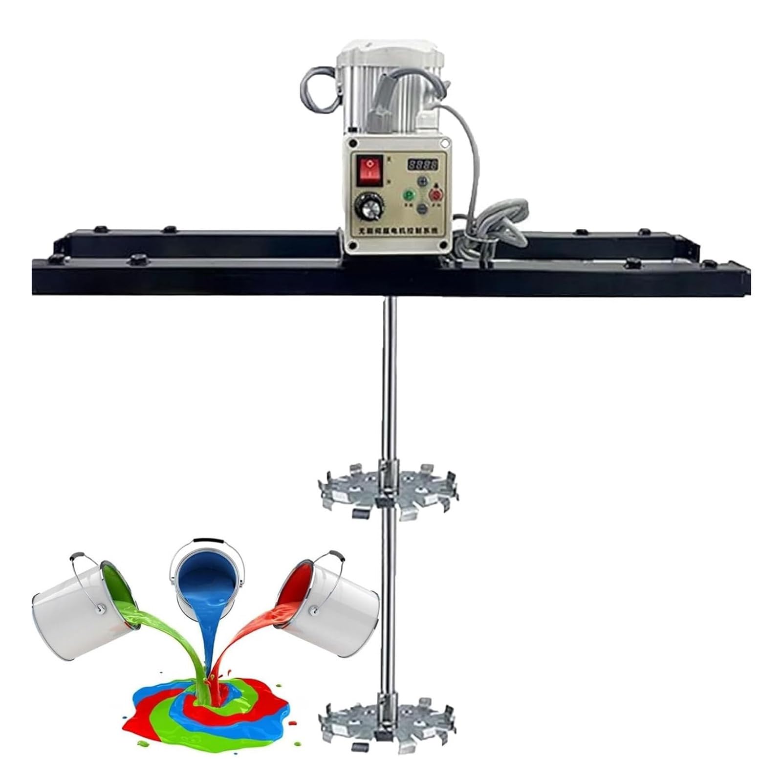 HajMyrdonyx Stirring Capacity Paint Stirrer 2100W Tank Mixer Machine, IBC Agitator Variable Speed 200-3000 RPM Paint Agitator 32NM High Torque Paint Mixing Equipment for Viscous Liquid,Ink C