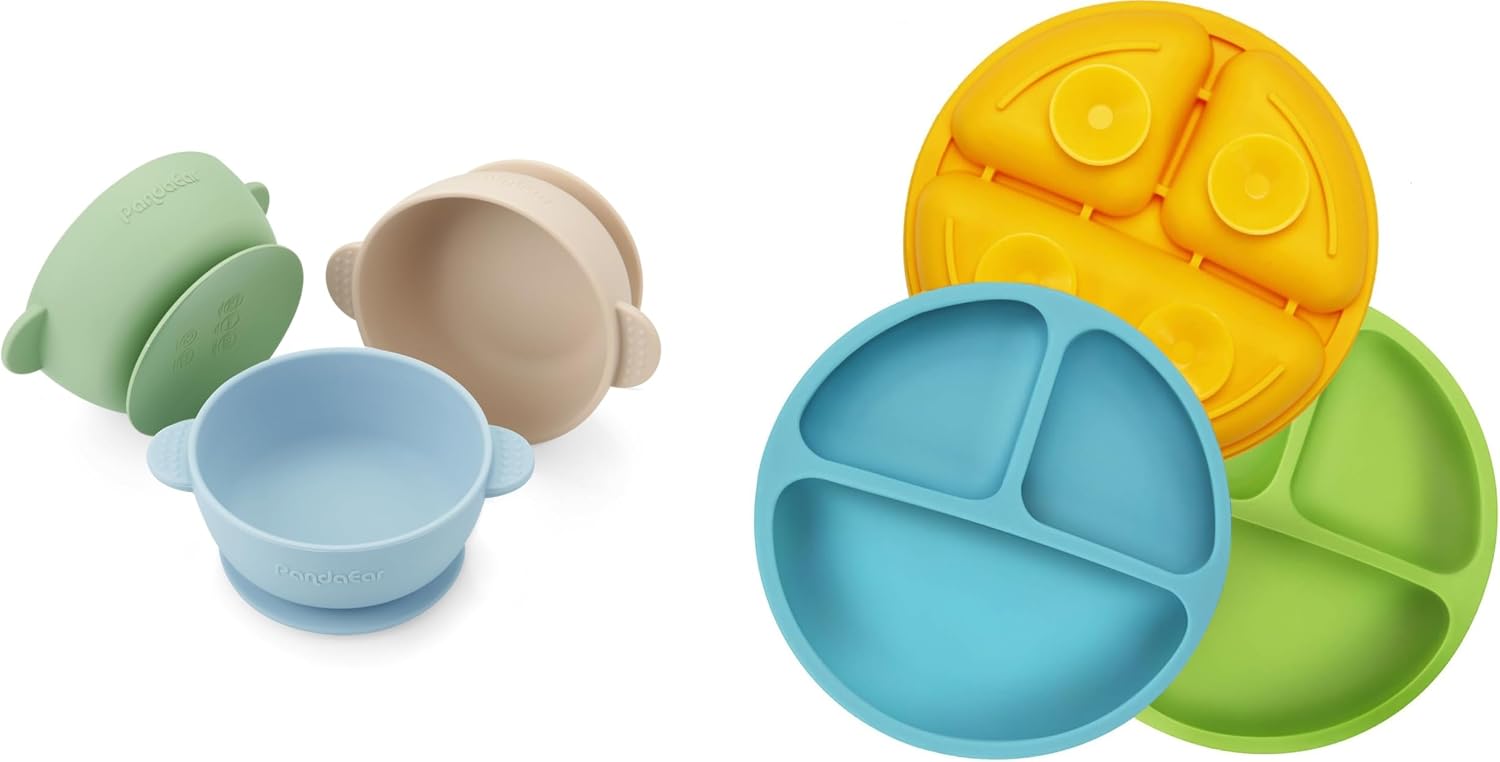 PandaEar 3 Pack Baby Bowls 3 Pack Toddler Plates