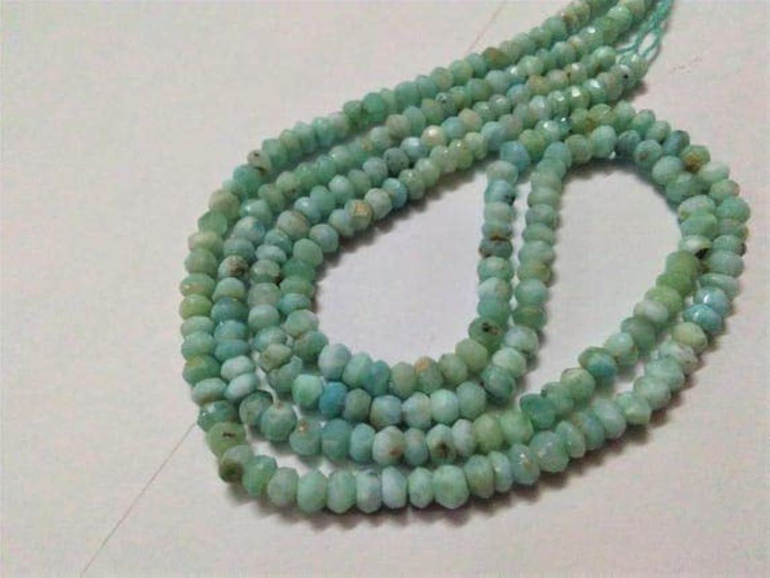 Larimar perles véritables 4mm pour réparer ou personnaliser un collier de créateur
