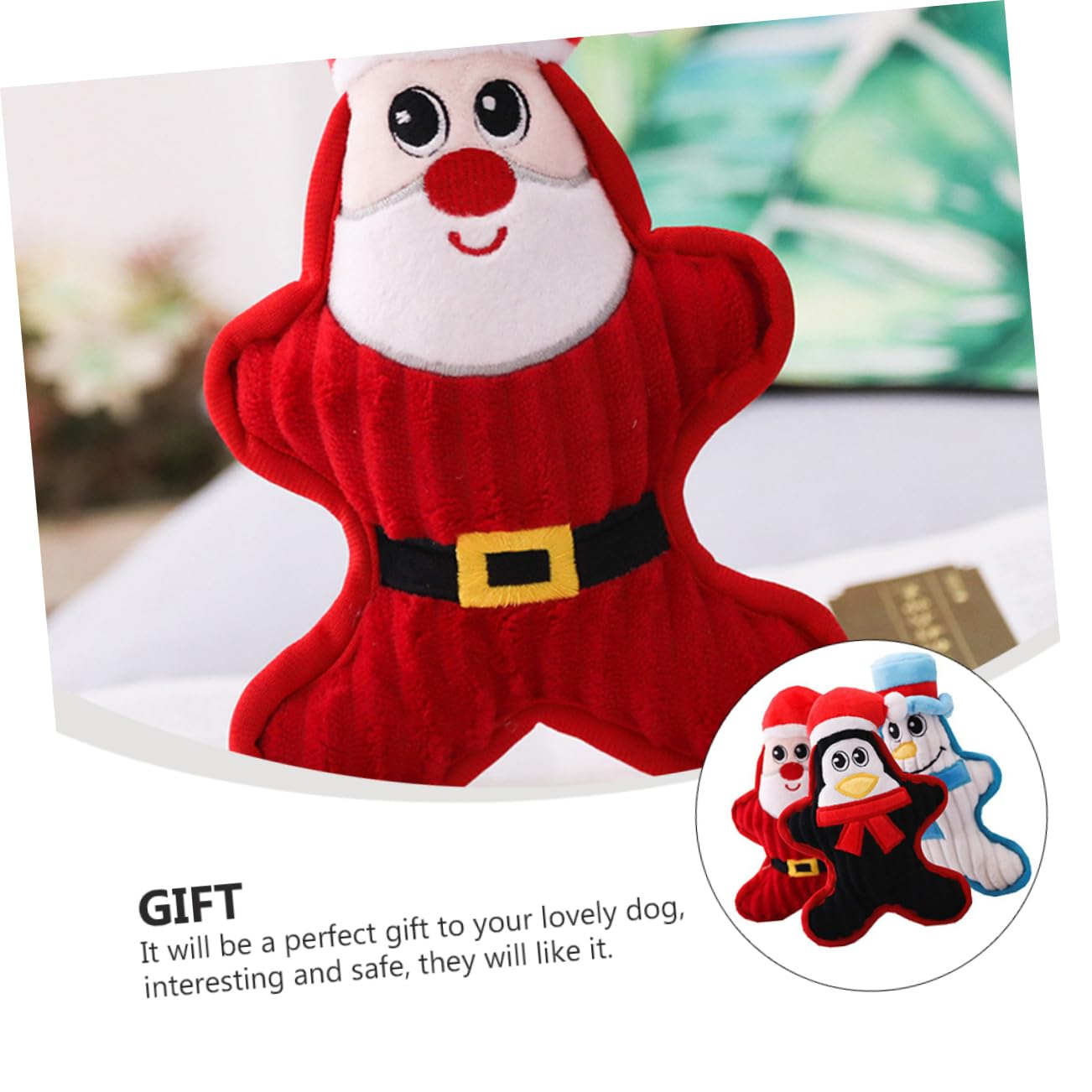 minkissy 6 Piezas de Juguete para Perros y Mascotas, Juguete Interactivo para Perros, Juguete de Peluche masticable para, Juguetes chirriantes de Navidad, Juguetes molares para,