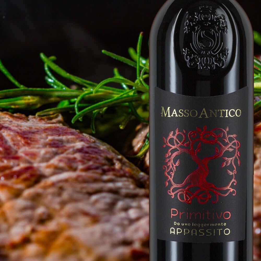 Masso Antico Primitivo Salento, halbtrocken, sortenreines Weinpaket + VINOX Winecards (6x0,75l)