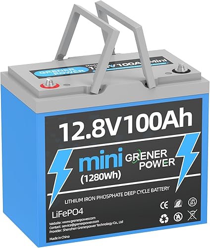 Mini batería LiFePO4 de 12 V100 Ah, batería de litio 100 A BMS 12.8 V, batería Lifepo4 de 100 AH de hasta 15000 batería de ciclo profundo, energía