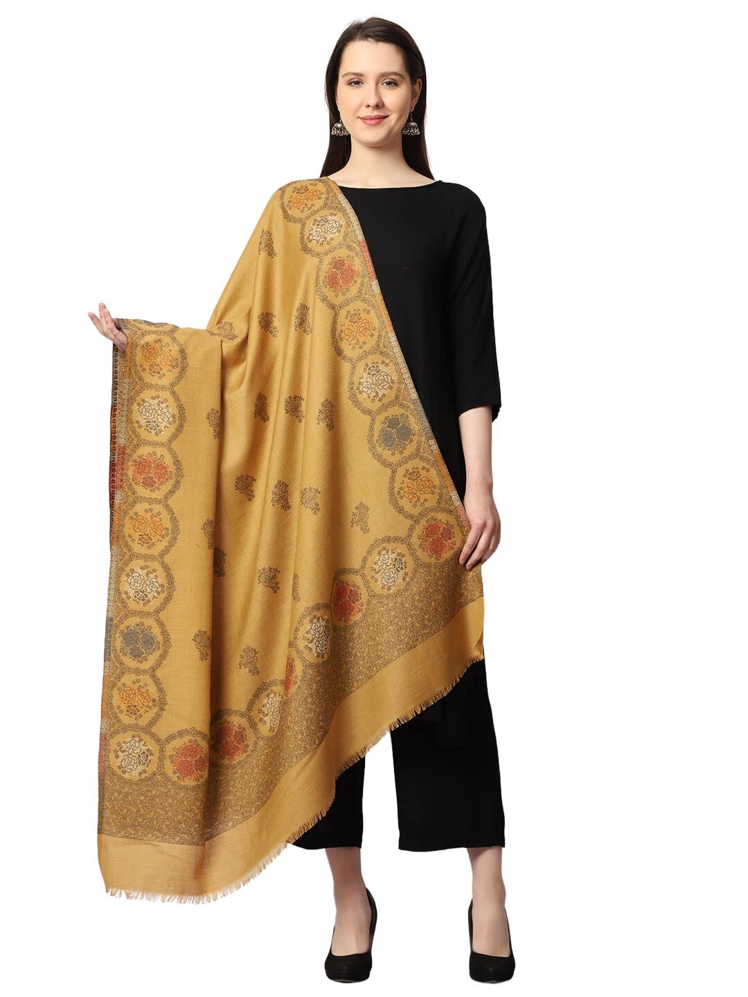 Kashmiri Kani Wool Shawl for Women, SI1139-image-43