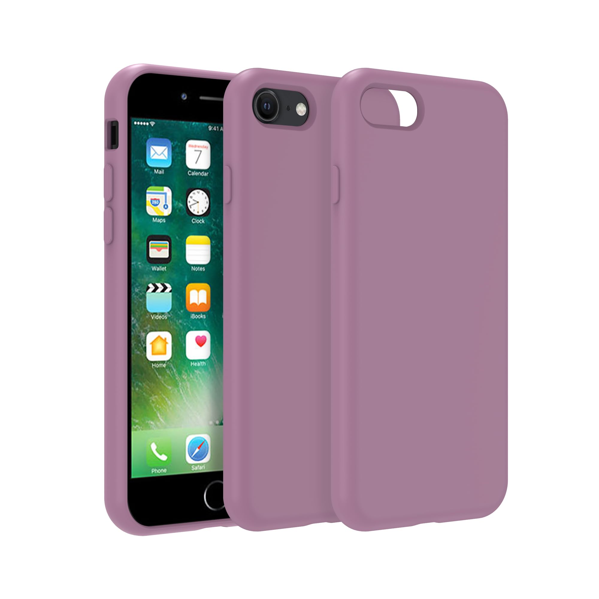 EUMADOVE for iPhone SE/8/7 Case, Premium Silicone Case with [Soft Anti-Scratch Microfiber Lining] Shockproof Protective Phone Case iPhone (Black