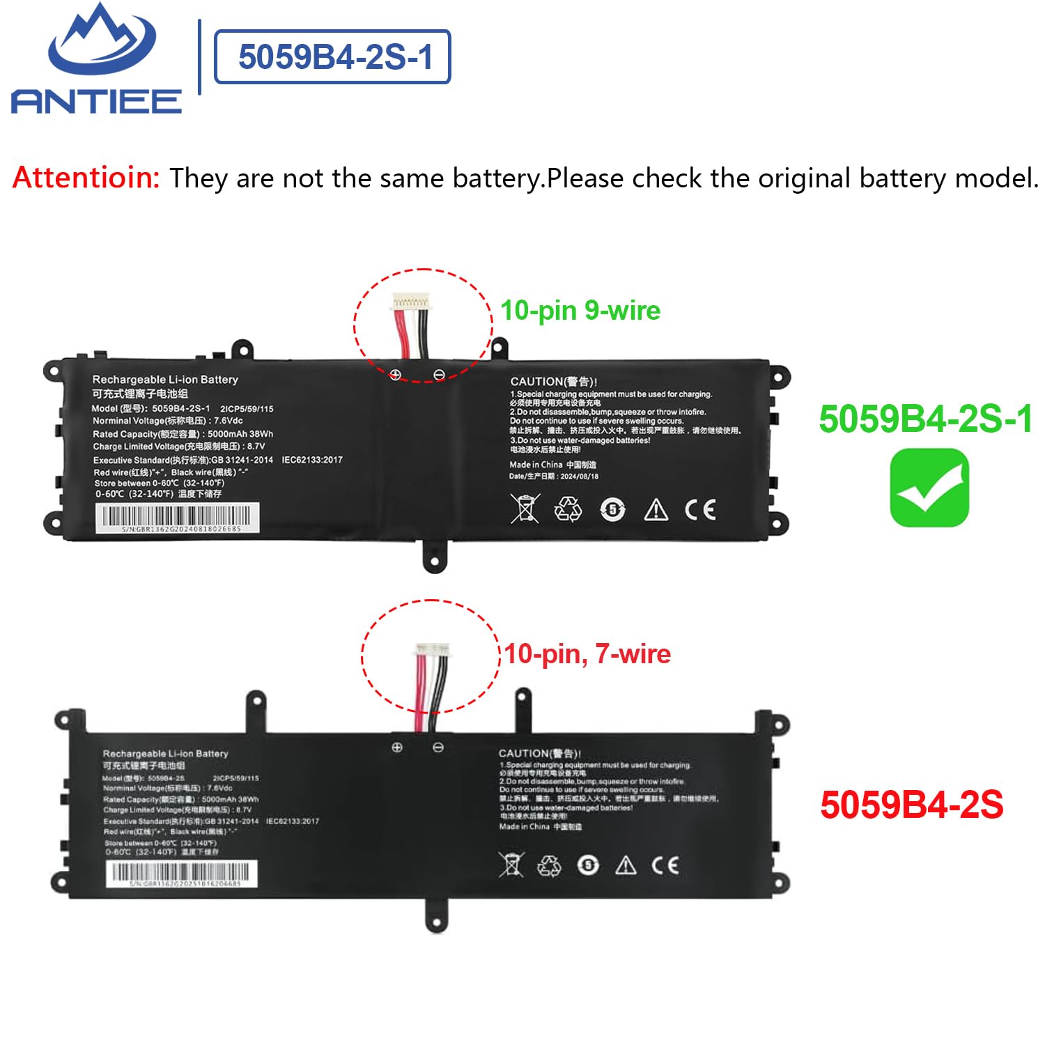 ANTIEE 5059B4-2S-1 Laptop Batteria per Chuwi GemiBook 13.3inch CWI528