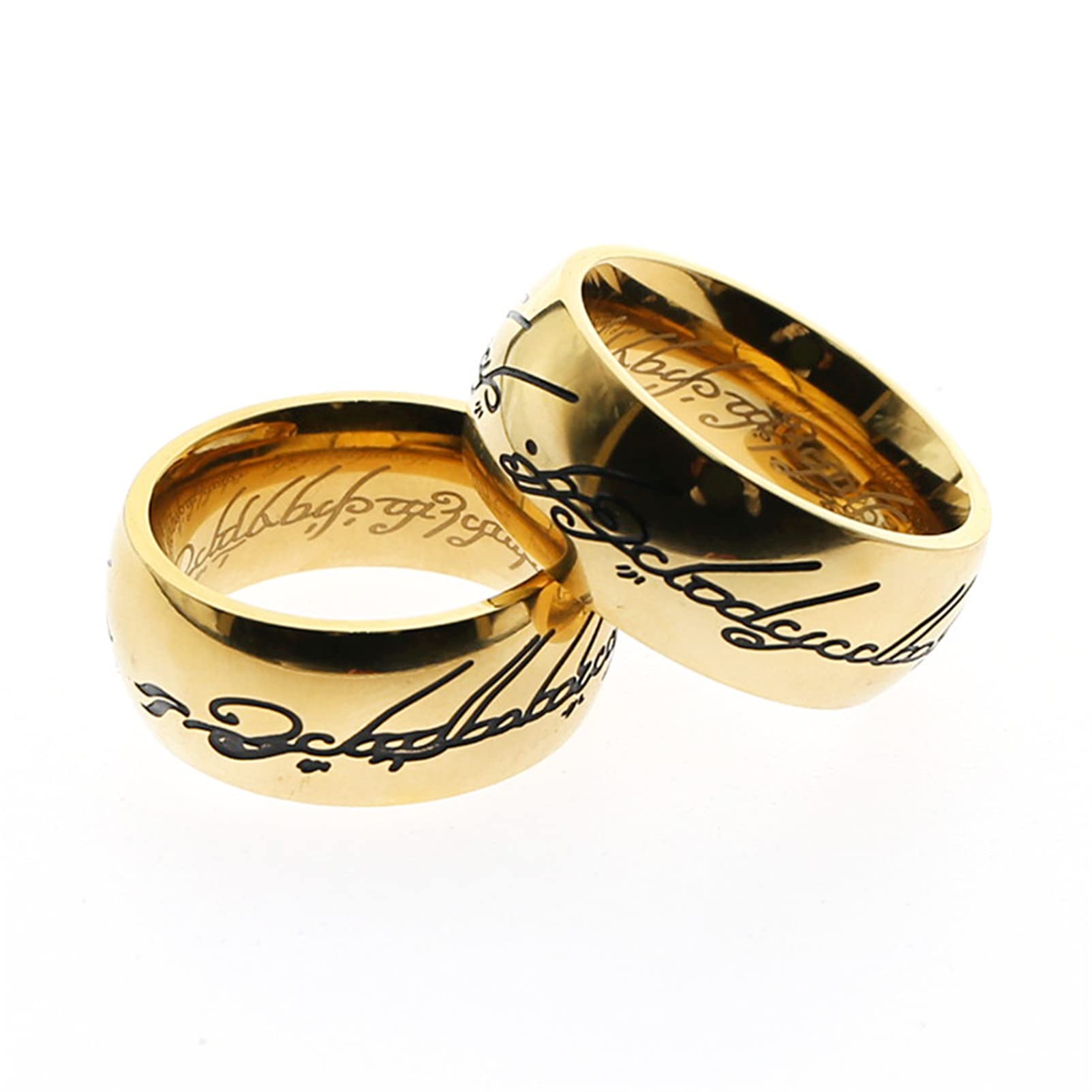 BOLNL 304 Edelstahl Alphabet Penis Ringe Cockring, 26mm/28mm/30mm Metall Bondage Eichelring Enhancer Keuschheit Ringe Intimschmuck SM Erotik Verzögerung Sexspielzeuge für Männer,Gold,30 mm