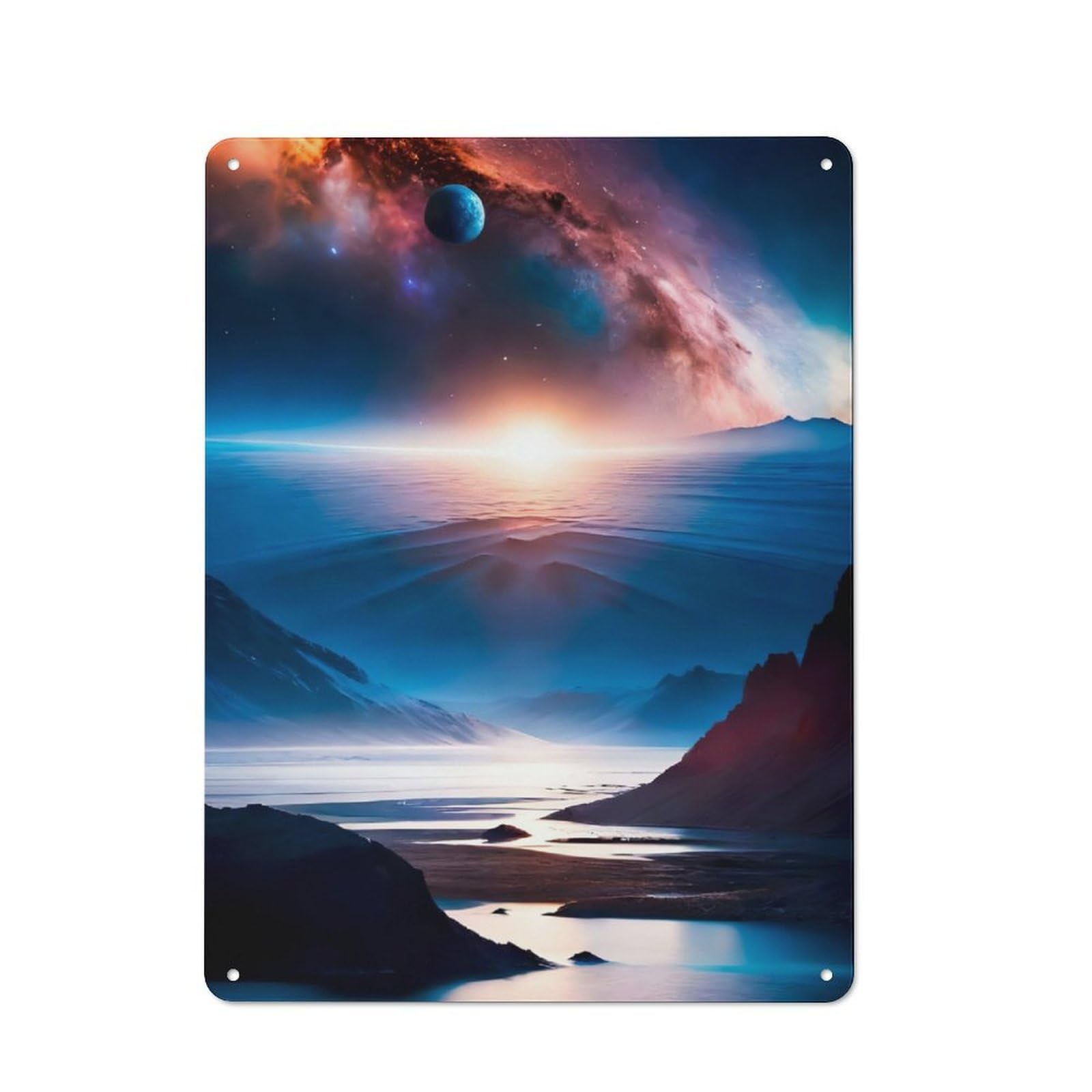 Alpine Planetary Symphony Rustic Metal Sign 40x30cm for Hallway Wall, for Collectors of Rustic Metal Wall Decor