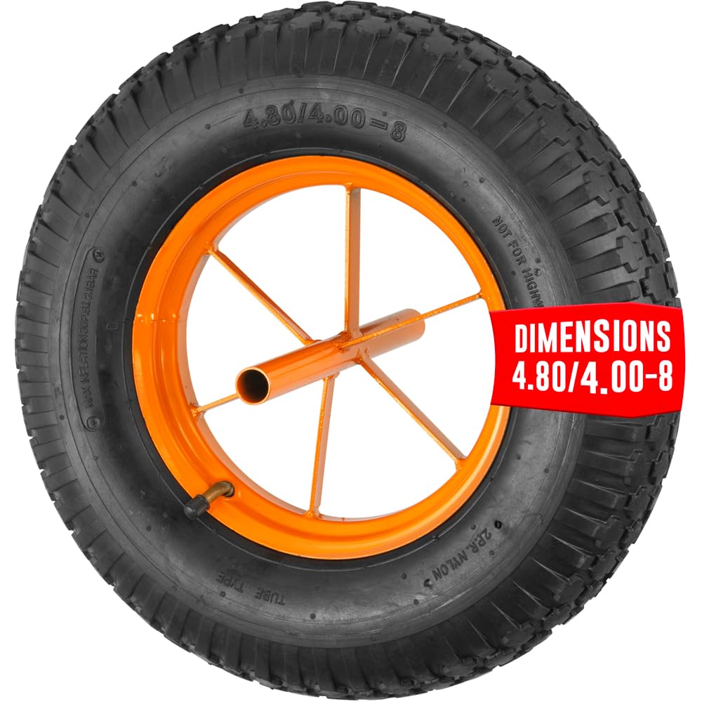 Rueda hinchable para carretilla de 380 mm con eje de diámetro 20 mm
