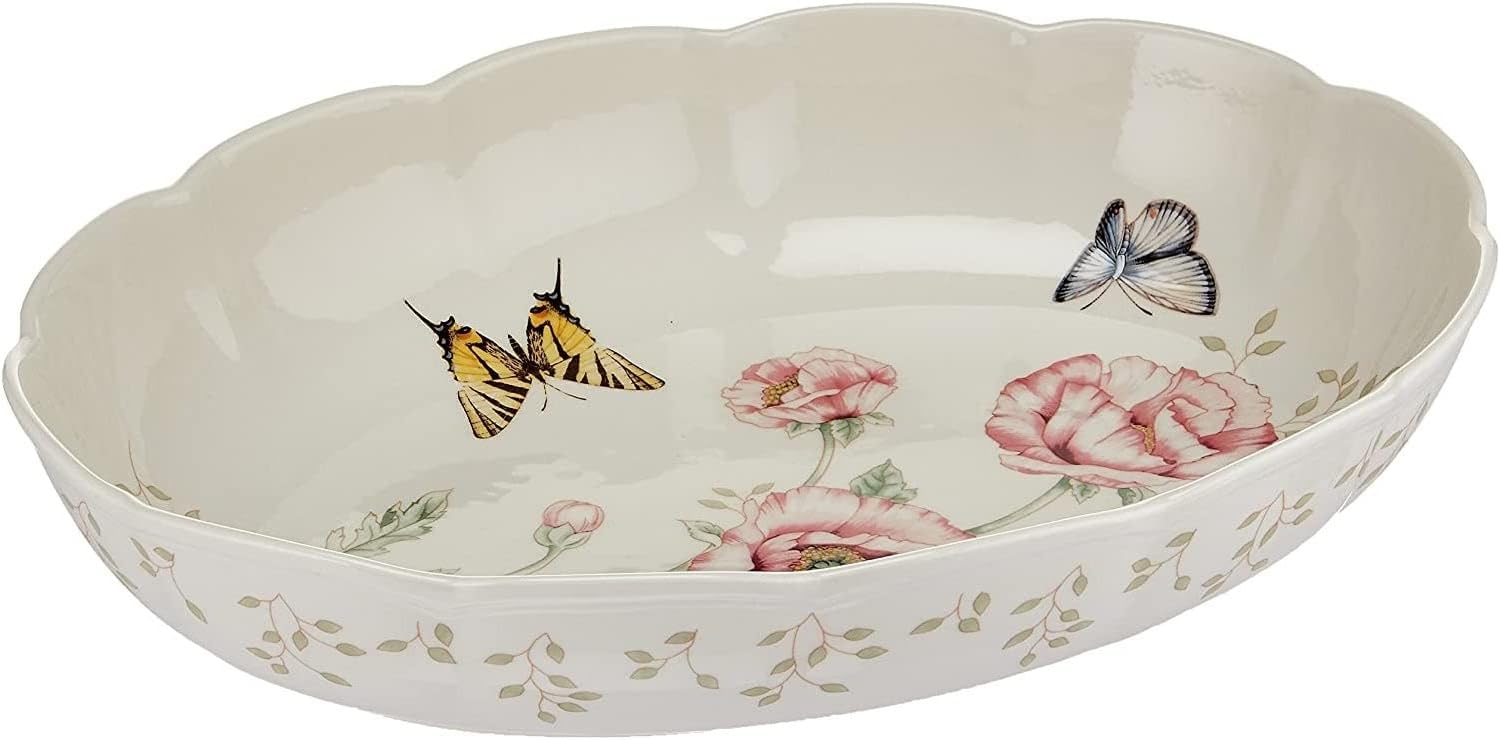 Lenox Butterfly Meadow Scalloped Oval Baker