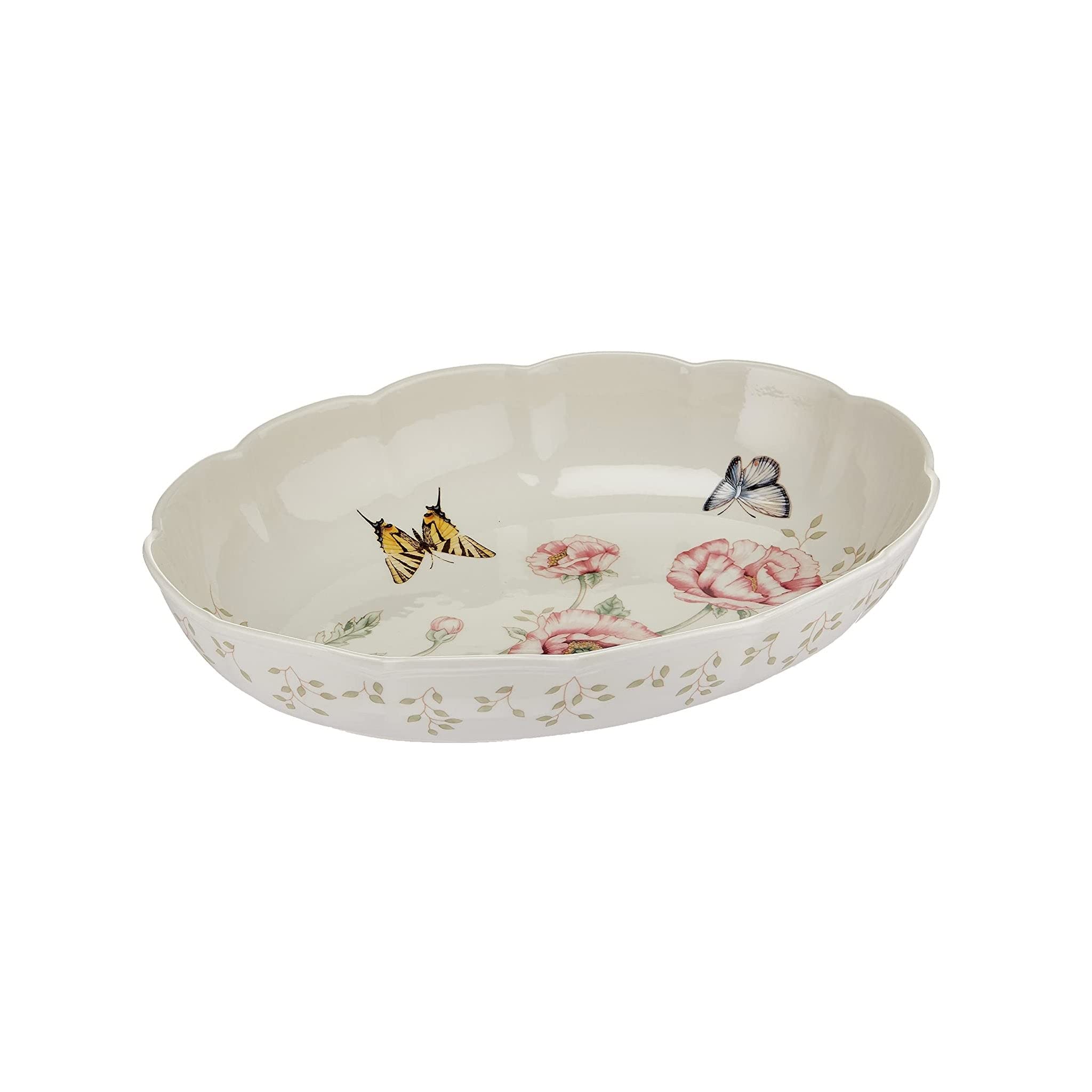 Lenox Butterfly Meadow Scalloped Oval Baker