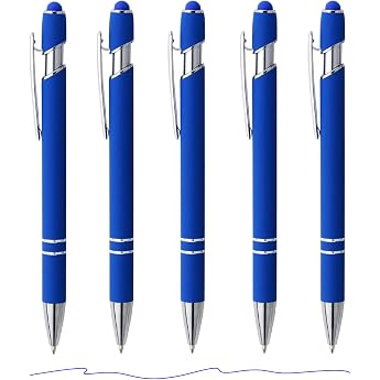 ENLACE Kugelschreiber Ergonomischer Hochwertiger Kugelschreiber Blau 5 St ck rutschfeste Griffzone Kugelschreiber Kugelschreiber Metall Kugelschreiber Set f r B ro und Haushalt Strichst rke 0.7mm