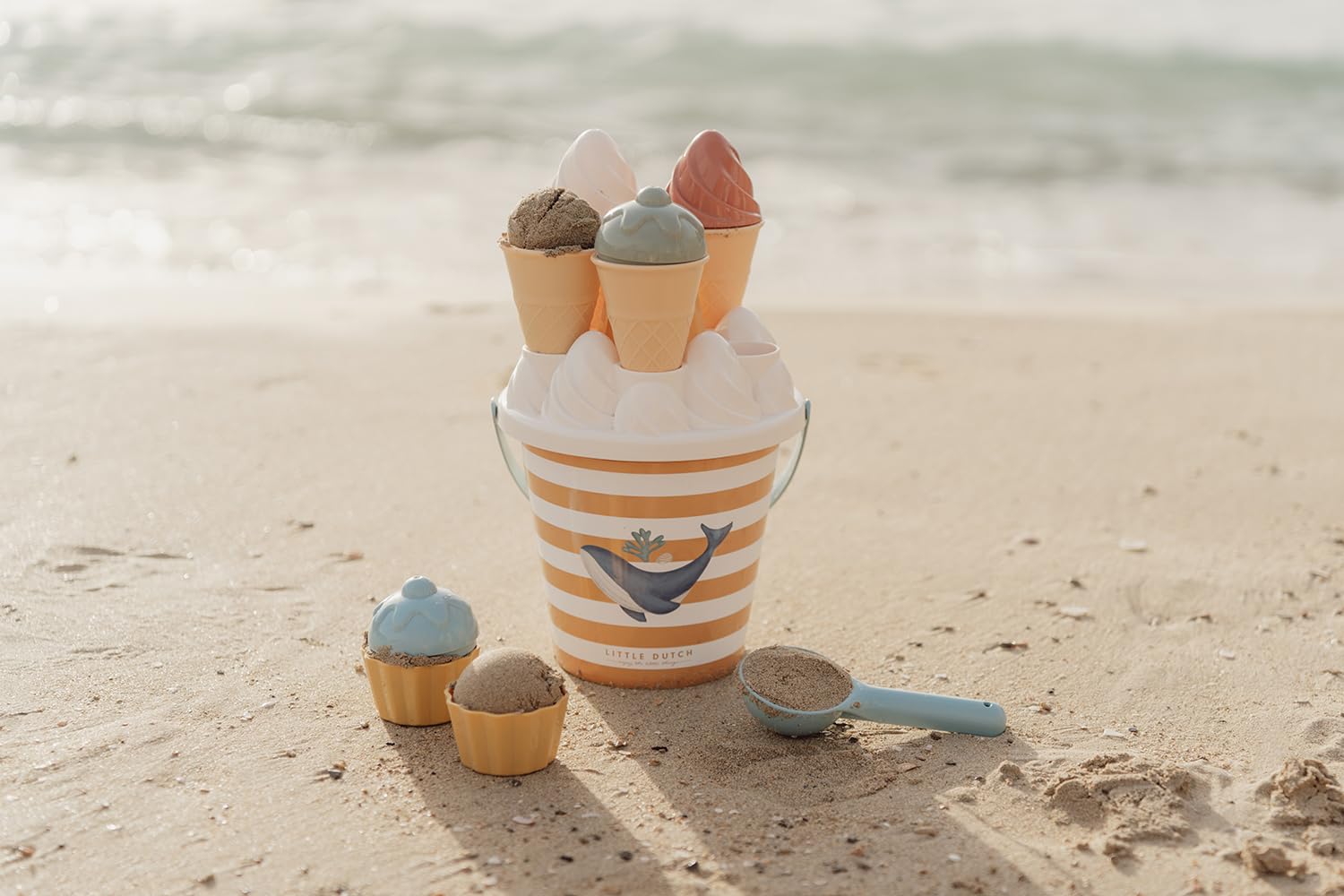 Seau De Plage Ocean Dreams Little Dutch - Pour Trésors De Sable Et Coquillages, Bleu, à Partir De 18 Mois