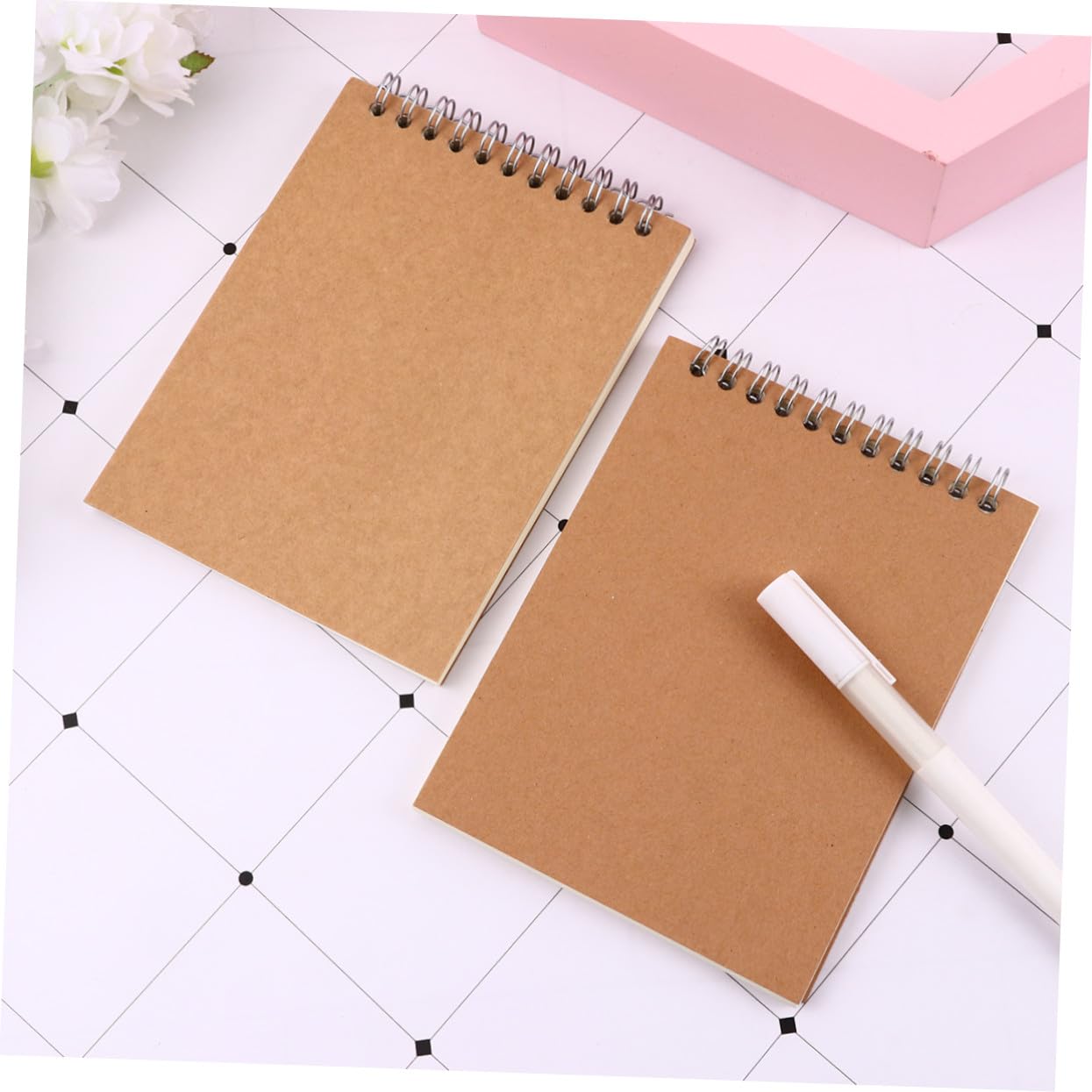 Hemobllo 12 pezzi Quaderni Kraft Spiralati e Appunti Blocco Note per Scuola e Ufficio Copertina Resistente Pagine Lisce per Scrittura e