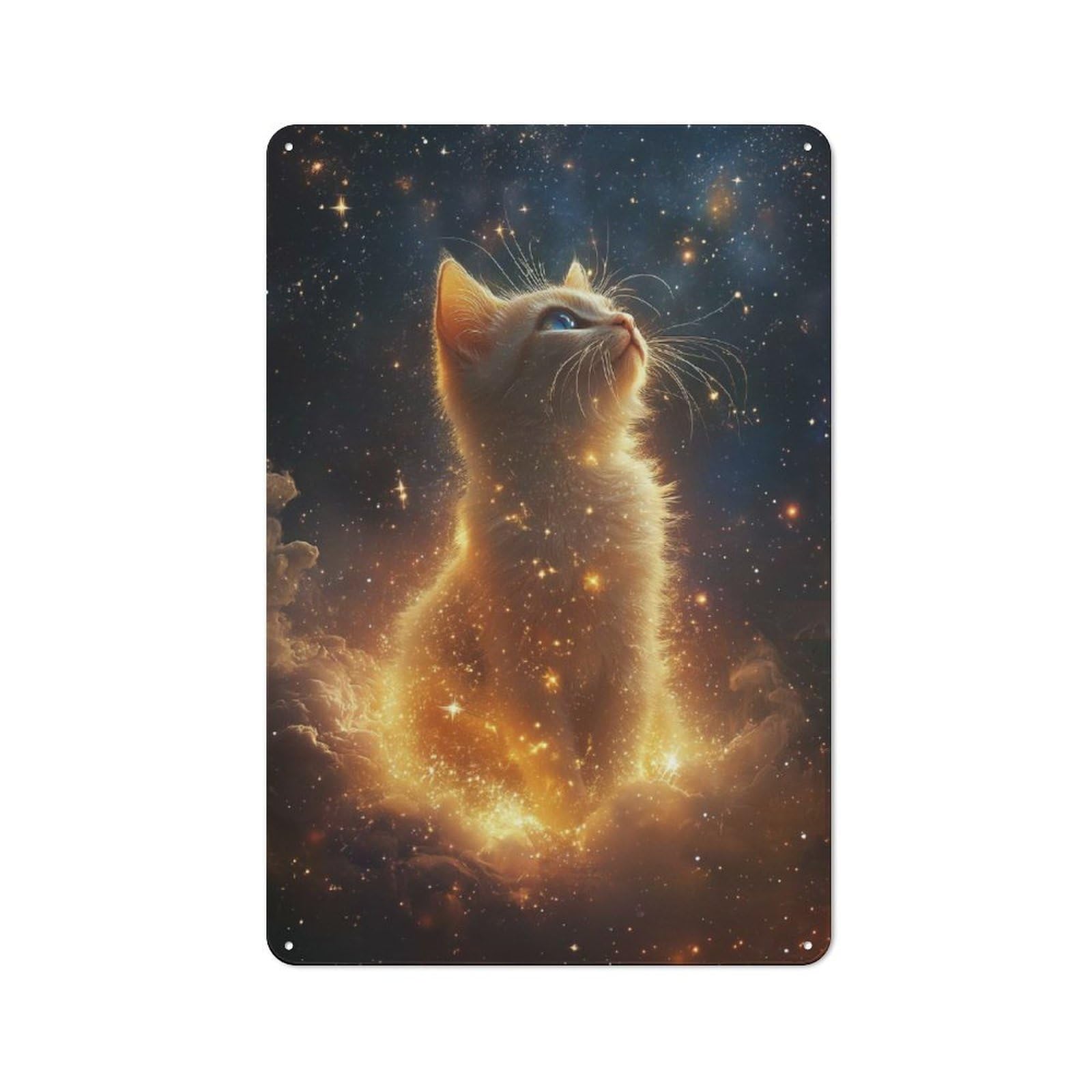 Cosmic Kitten Tin Sign 30x20cm, Vintage Home Bar Decor for Cafe, Pub, Workshop Or Home Bar, for Relaxed Wall Styling