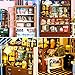 SPILAY Dollhouse Miniature with Furniture,DIY Dollhouse Kit Plus Dust Cover & Music Box,1:24 Scale Creative Room for Girl Christmas Birthday Gift for Lover and Friends (Rose Garden Tea House)