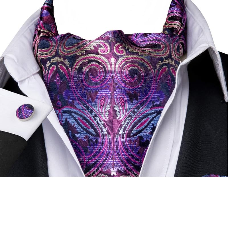 Image of MIPPO Men's Ascot Paisley Floral Jacquard Woven Gift Cravat Tie