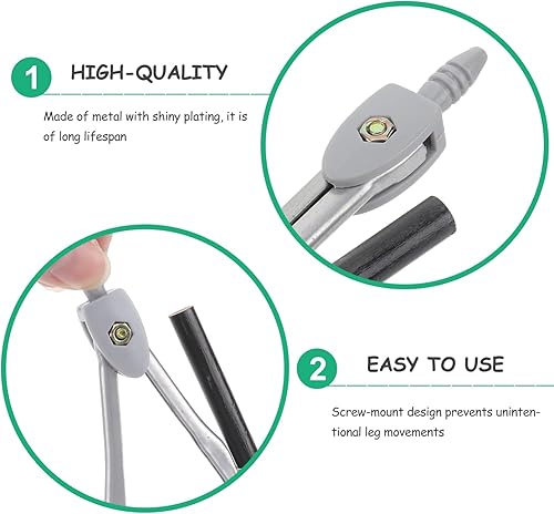 Miniatura 2 de SOIMISS Brújula de geometría Profesional Compás Matemáticas Transportadores Geometría Herramientas de dibujo de precisión con lápiz para ingenieros