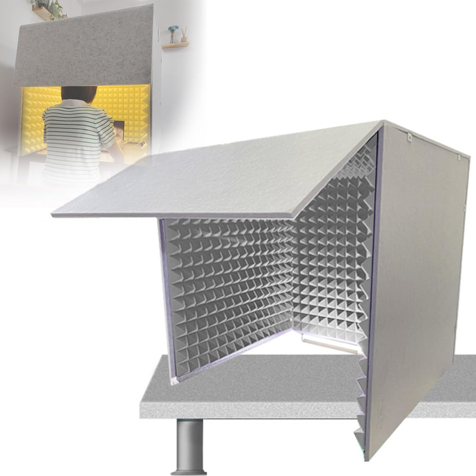Estudio de grabación Vocal portátil de 79 x 79 cm (31 x 31 Pulgadas) - Cabina insonorizada para micrófono, Cabina insonorizada de Escritorio, Adecuada para oficinas en casa y Estudios de gra