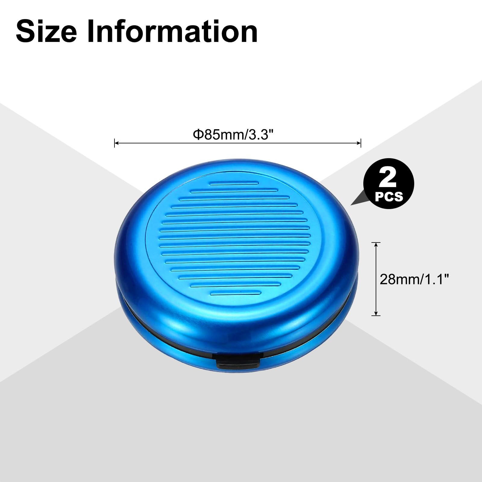 PATIKIL Coin Dispenser, 2Pcs Portable Coin Organizer Change Sorter Compact Aluminum Pocket Case Storage for Car Wallets Pocket Quarter Dime Nickel, Blue - Image 2