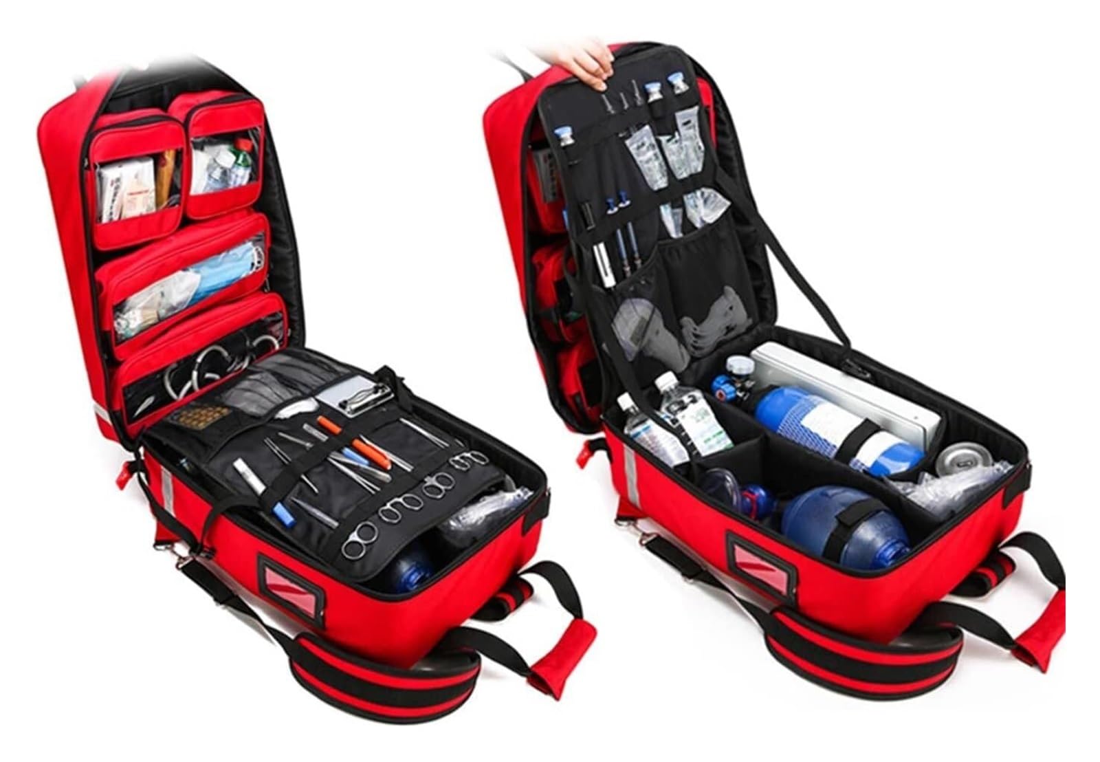 Kit di Primo Soccorso con Ruote e Maniglia Rimovibile – Organizzazione Medica per Casa, Auto, Viaggi, Escursionismo, Campeggio ed Emergenze