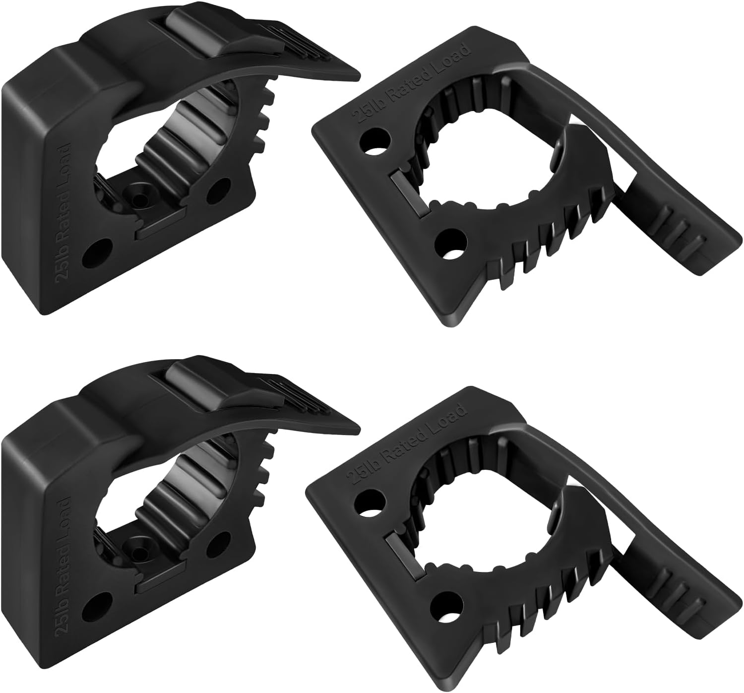 ROBLOCK Quick Release Rubber Clamp Mounts, 4-Pack Adjustable shovel clamp mount, Rubber Tool Handle Bracket for 0.8" to 1.2" Diameter, Universal Garage Storage, RV, Boat, ATV, and Any Wall
