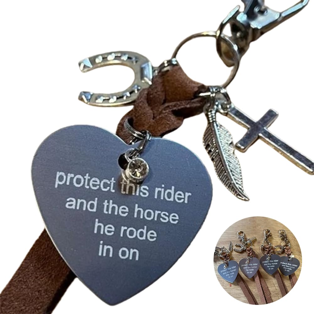 Protect This Rider And The Horse She Rode In On-Saddle Charm, Saddle Heart Charm, Horse Lovers Gift,Equestrian Riding Gift