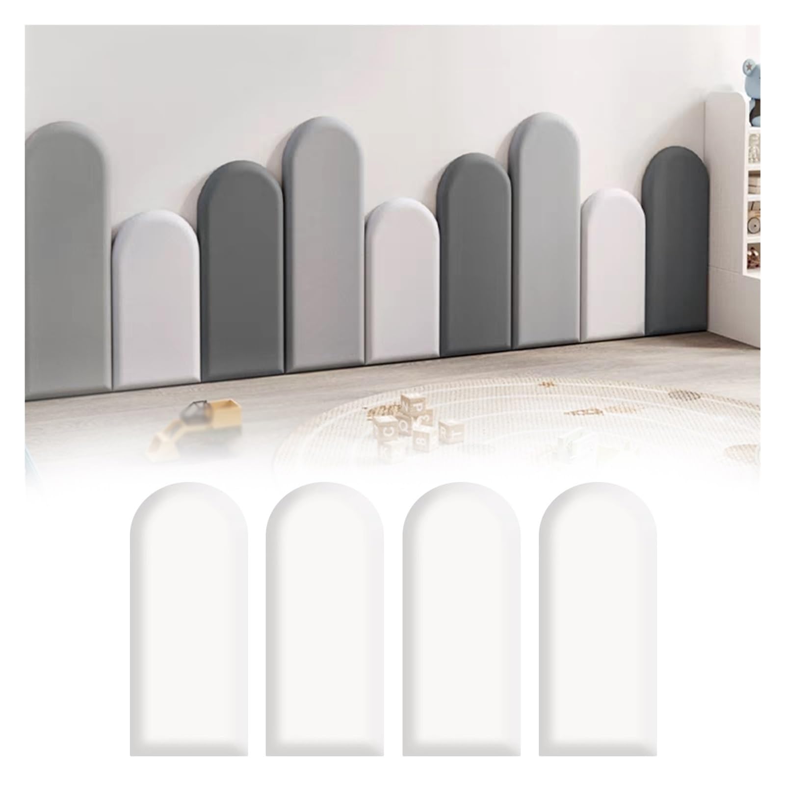NURUGURE Upholstered Wall Panels PU Leather Easy Install Padded Wall Covering for Headboard Bedroom Playroom