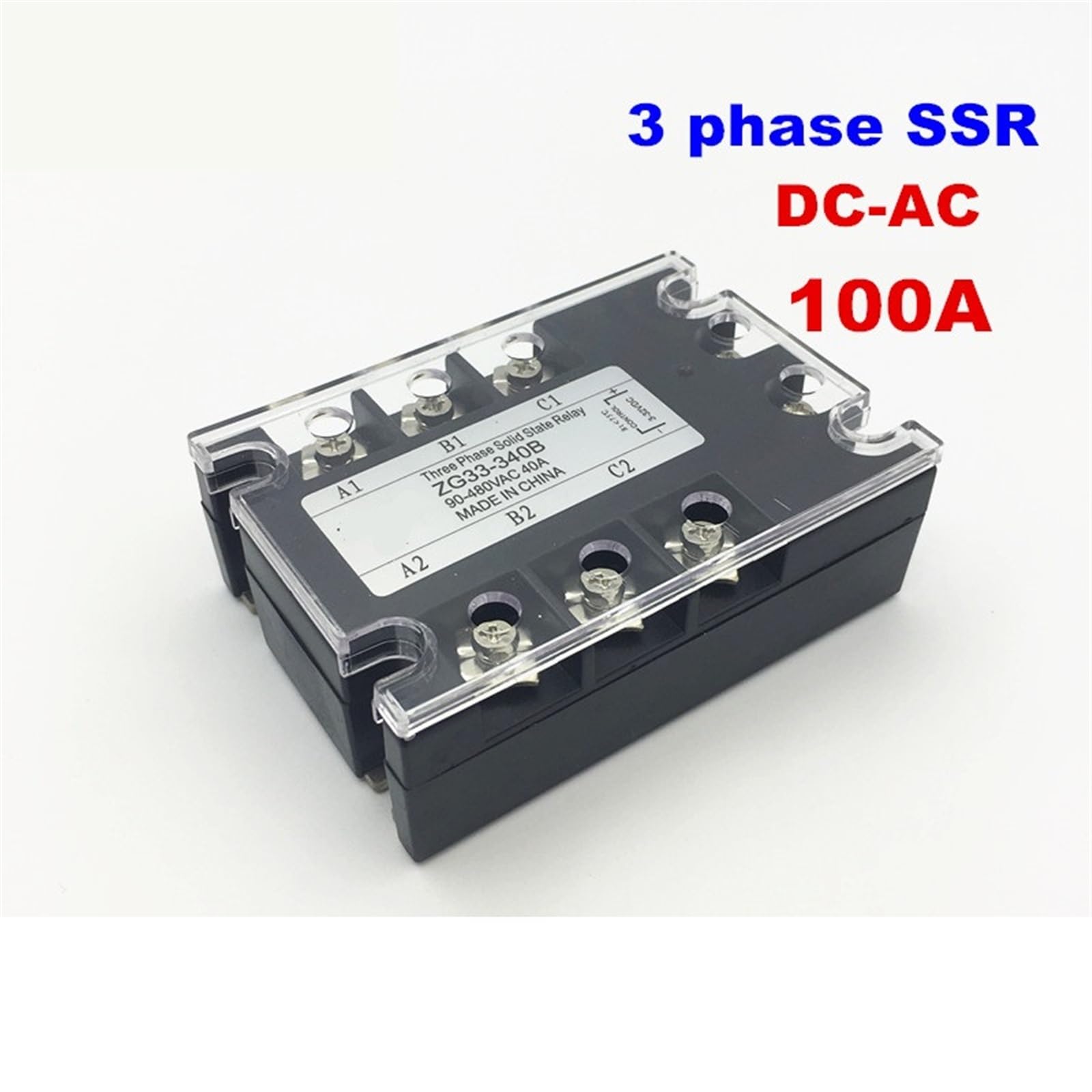 Relé trifásico de estado sólido DC-AC 100A 3P SSR 100DA, Control DC Ac ZG33-3100B 1 Uds.