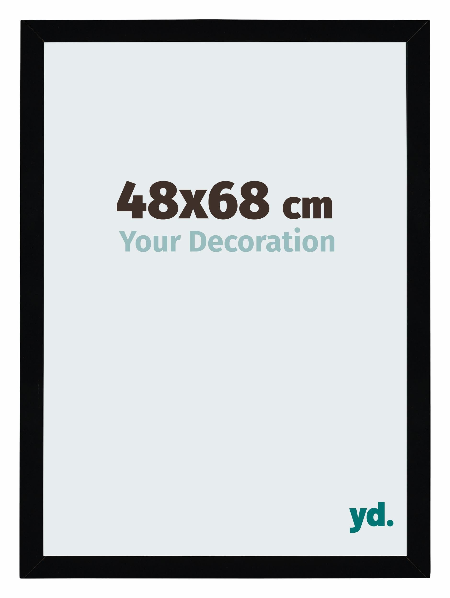 Your Decoration - Picture Frame 48x68 cm - Black High Gloss - Decorative Wall Frame in MDF with Antireflection - Frame 48x68 - Mura