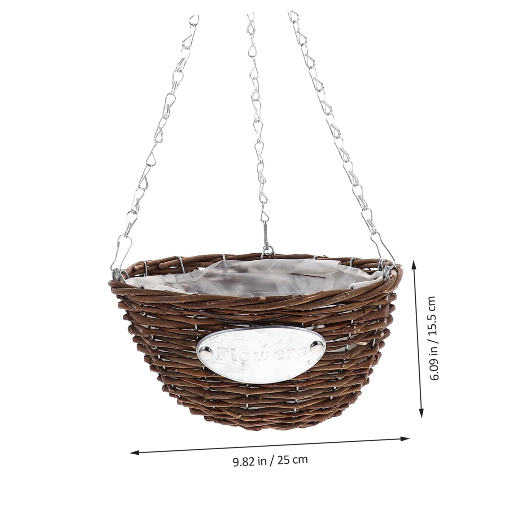 Anneome 2 Pezzi Vasi Sospesi per Piante da Interno in Rattan e Metallo Cesti Sospesi Medi da 25 CM per Balcone Giardino Casa e Ufficio