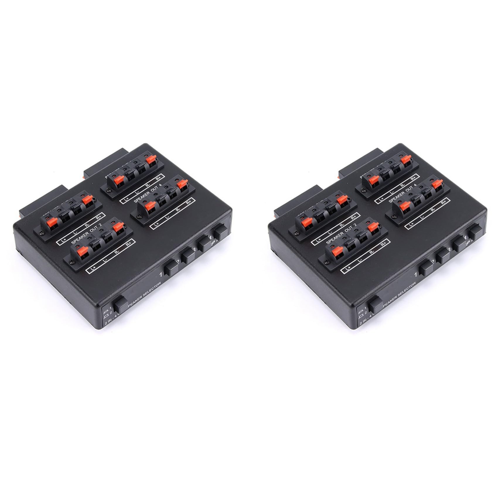 2 interruttori audio stereo SP-24 Mini 2 in 4 -OUT, commutatore amplificatore, splitter altoparlante