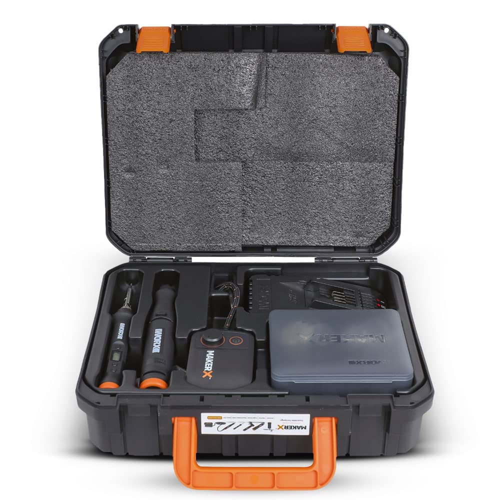 Kit MakerX Rotationswerkzeug + Lötkolben 20 V WORX | PowerShare | WX988-1 2Ah Akku mit Indikator, 1 Ladegerät