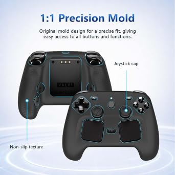 Steam Controller 2 2026用ケースカバー ソフトシリコンプロテクターカバースキンケース Steam Controller 2用、傷防止性、耐衝撃性、ブラック