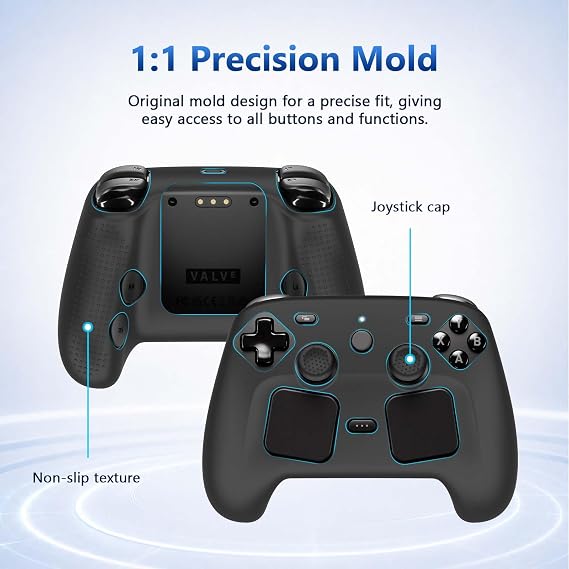 Steam Controller 2 2026用ケースカバー ソフトシリコンプロテクターカバースキンケース Steam Controller 2用、傷防止性、耐衝撃性、ブラック