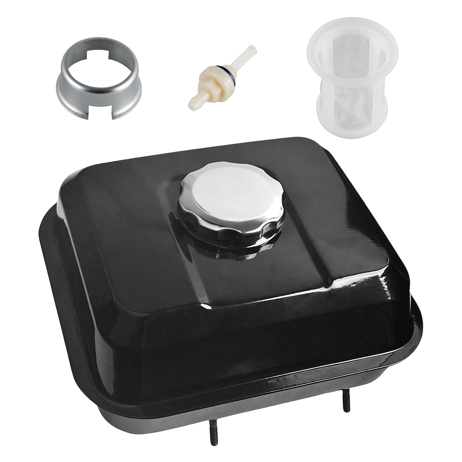 Réservoir de carburant pour moteur Honda GX160 5,5HP GX200 6,5HP GX140 avec bouchon de réservoir et filtre à essence Remplace 17510-ZE1-020ZA Noir