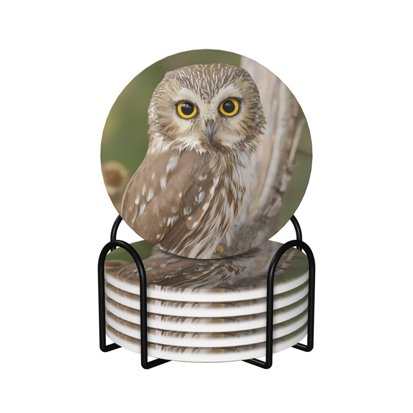 Dessous de verre chouette absorbant contre les taches de table