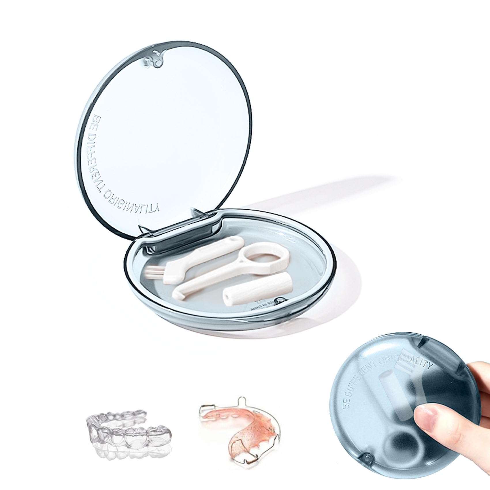 Caja De Retención De Ortodoncia, Caja De Retenedor, Caja Ferula Dental Resistente [Azul]