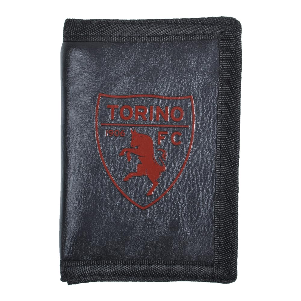 TORINO FC 261836 Torino Unisex Adult Travel Accessories, 22 cm Open Length Wallet, Black, PORTAFOGLIO A STRAPPO 22CM LUNGHEZZA APERTO
