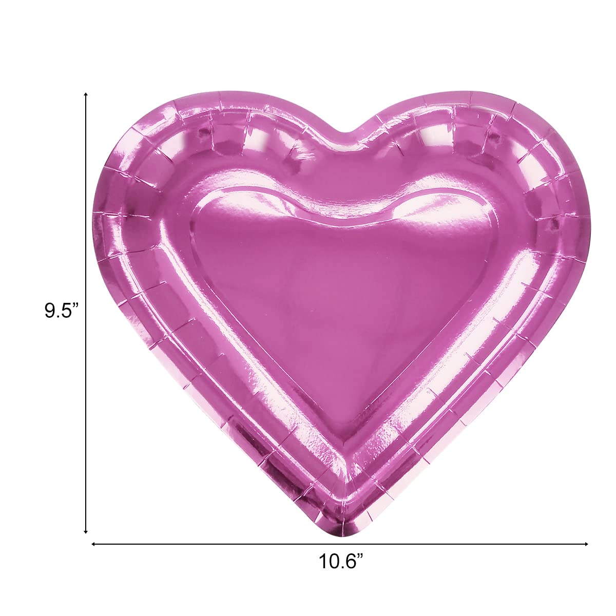 CIEOVO 32 Pieces Pink Heart Shaped Paper Plates Disposable Party Plates Dinnerware Plates Decorative Tableware for Valentine's Day Mother's Day Wedding Birthday Party Supplies Decoration
