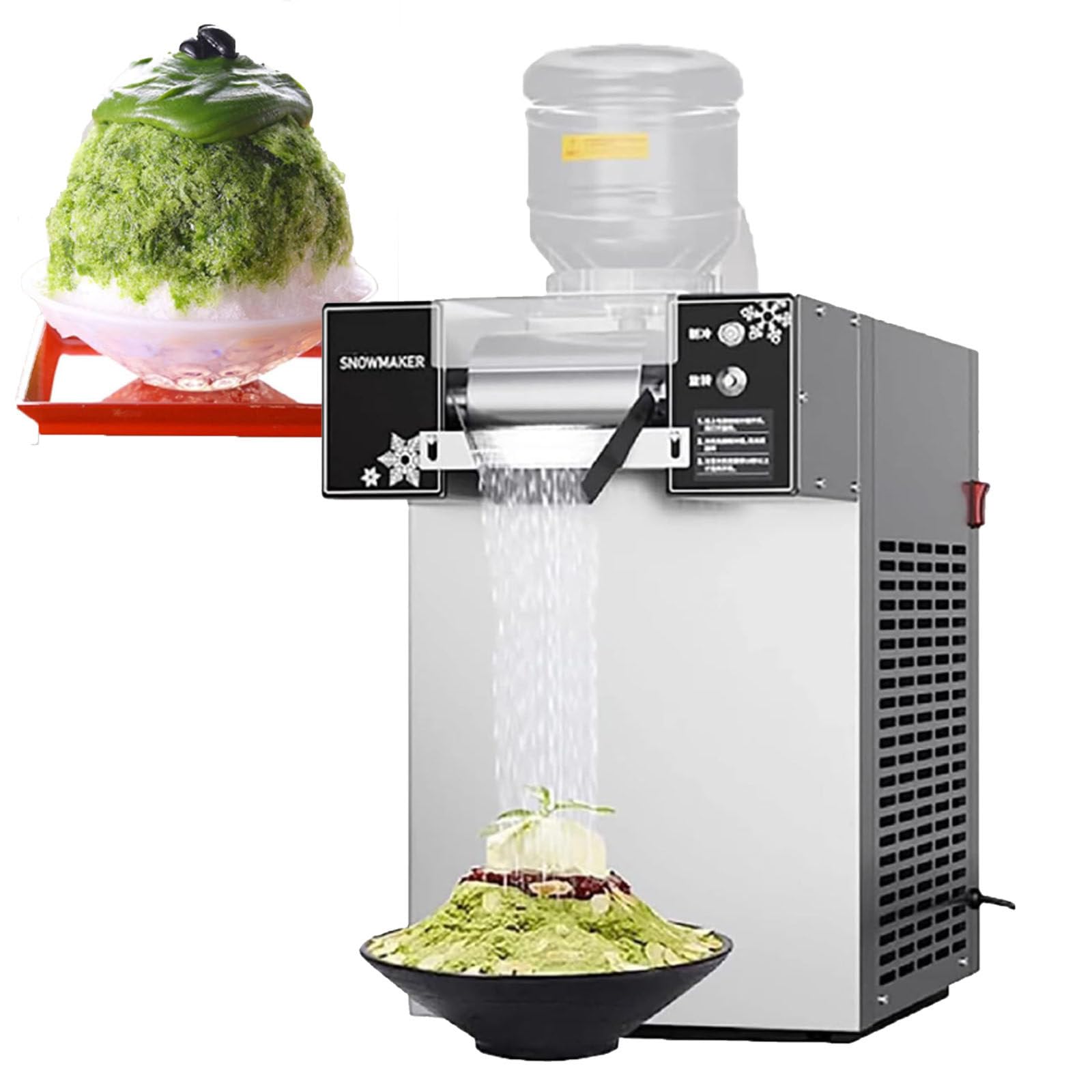 HCZKIUJY Commercial Snowflake Shaved Ice Machine, Electric Ice Cream Crusher, Korean Snowflake Shaved Ice Machine, Soft Ice Machine, Suitable for Dessert Shops, Dessert Shops