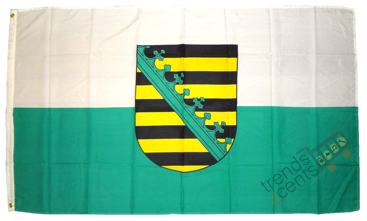 Bandiera Assia (Hessen) 90x150 Cm Con Stemma - Resistente Al Vento, Doppie Cuciture, Occhielli Metallici