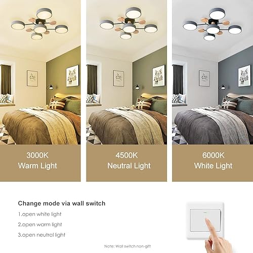 Miniatura 4 de DELIPUSHI Ceiling Light 5 Light 30-Inch Grey Modern Chandelier is Used for Led Ceiling Light Bedroom Lamps Dining Room Living Room 55w