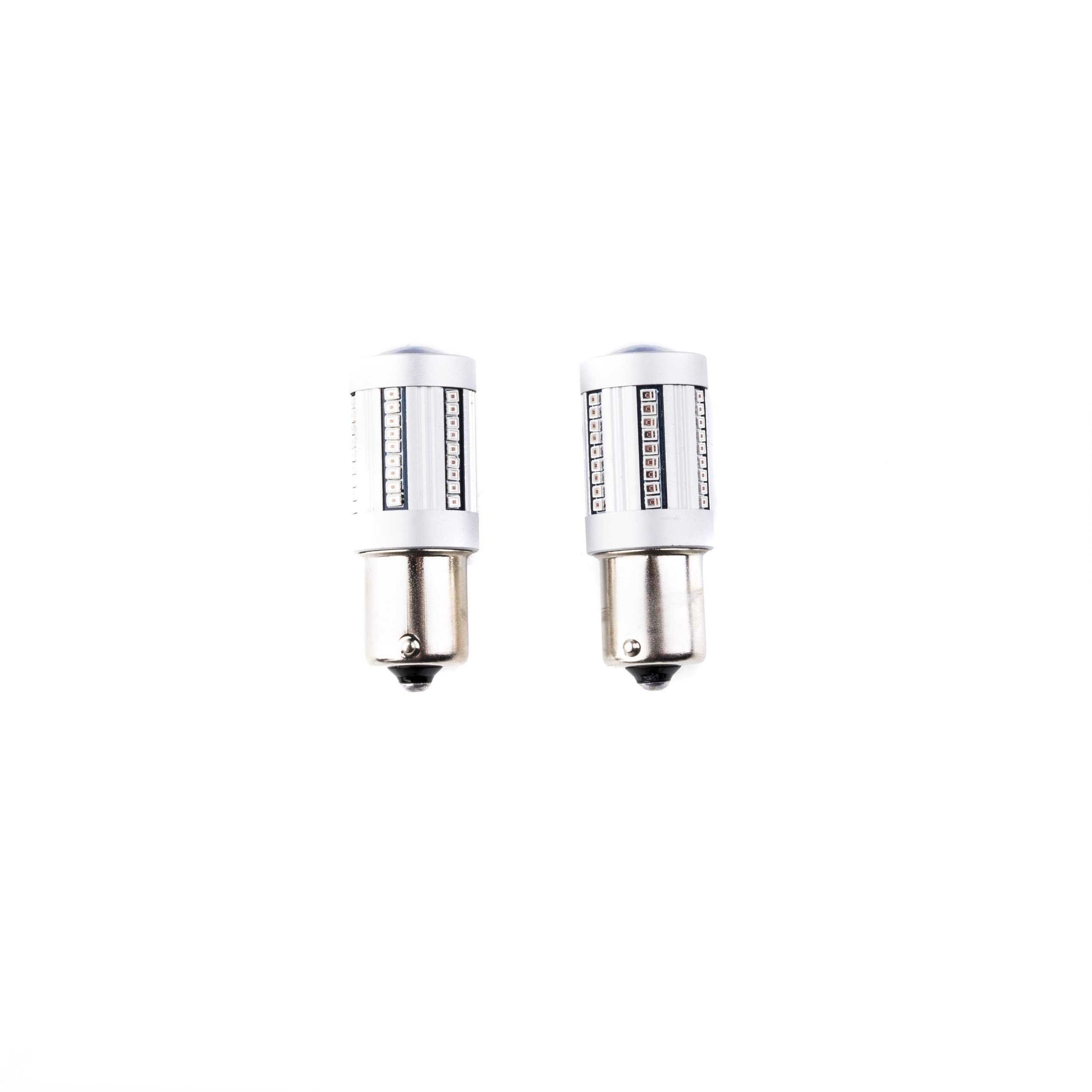 EinParts Żarówki LED P21W 12V 1000-1500K (CZERWONY), System CANBUS, Diody 66x SMD 2016, 2 Sztuki