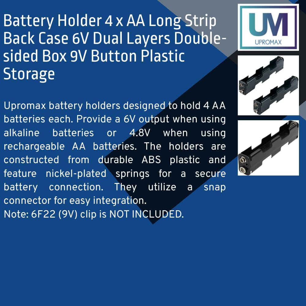 4 AA Battery Holder, 6V Output, Compatible with Garrett Metal Detectors GTA GTAx GTX GTP GTI PRO Gold ATX (8)