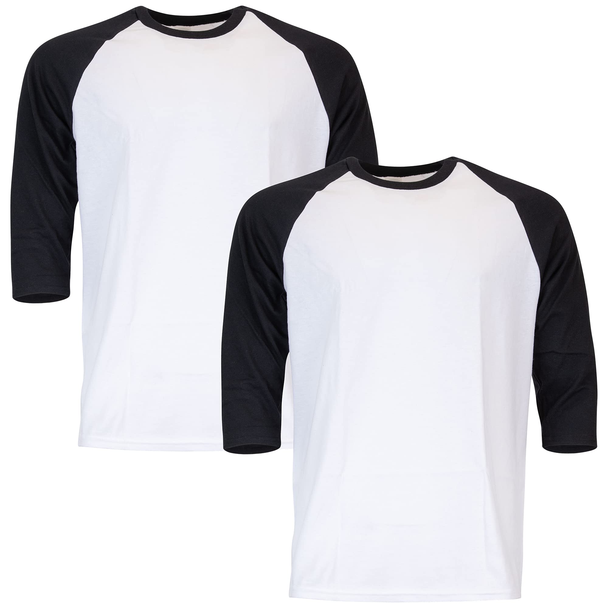 Gildan Heavy Cotton 3/4 Raglan T-Shirt Style G5700, Confezione da 2 T-Shirt Uomo (Pacco da 2)