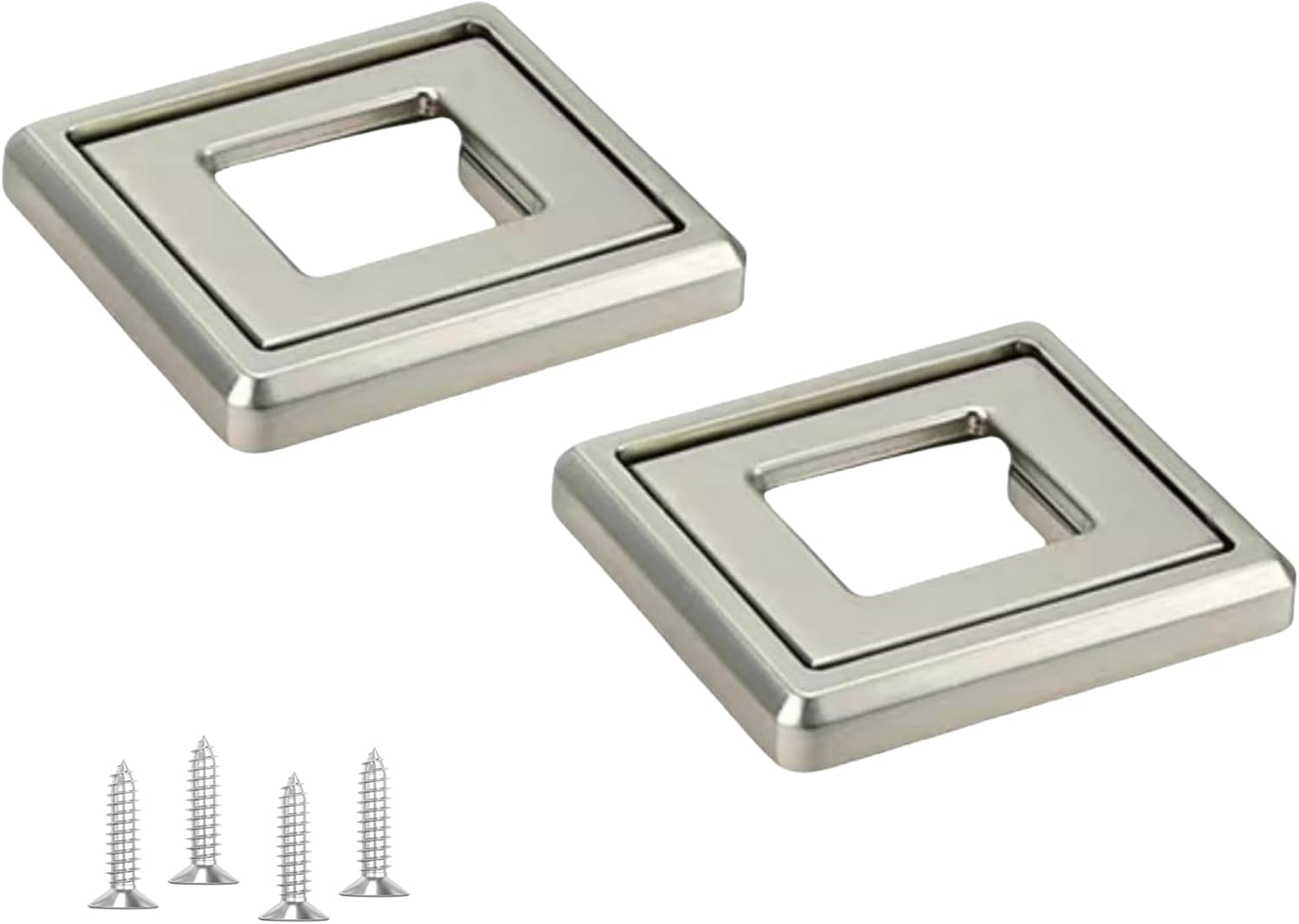 2Pcs zinc Alloy Clamshell Handle, Square Pull Ring Handle, recessed Drawer Handle, Suitable for cabinets, Furniture Doors with Screws (Black, Hole Distance：32mm)