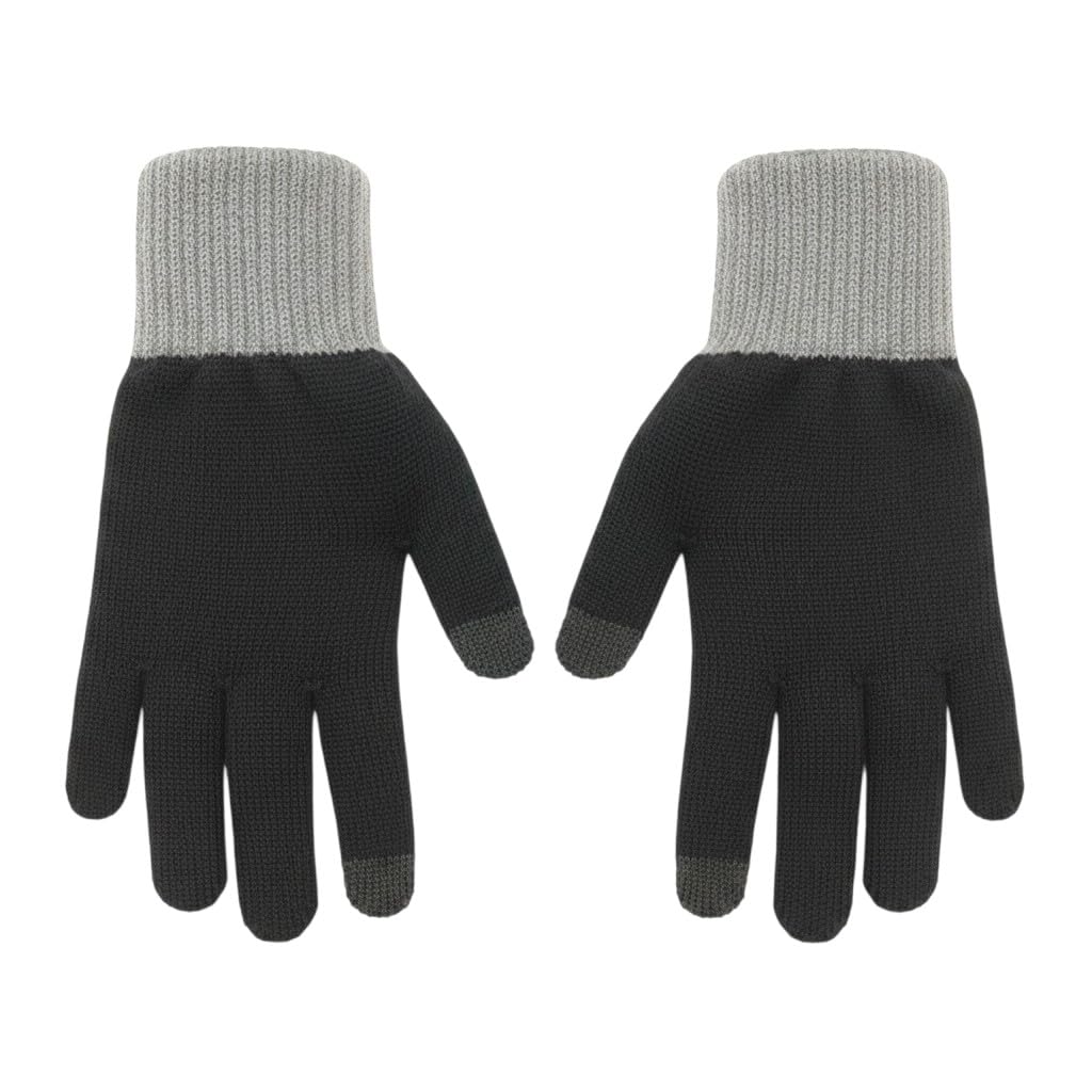 Men's Black Merino Wool Touchscreen Gloves Soft Warm Winter Gloves-image-7